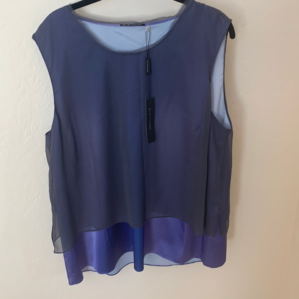 Tahari silk dressy tank in beautiful shades of purple